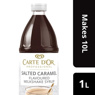 CARTE D'OR Salted Caramel Flavoured Milkshake Syrup - 1 L - Here’s a delicious flavour to keep your milkshake menu ahead of trends. 